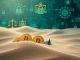 An abstract depiction of **crypto security** challenges and regulatory shifts, showing digital assets amidst shifting sands and emerging protective measures.