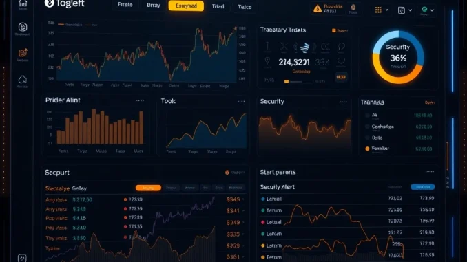 Advanced crypto trading tools protecting against security threats on a digital dashboard