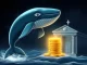 An illustration of a large whale transferring Ethereum (ETH) to a secure institutional platform, symbolizing the significant Cumberland ETH transfer to Coinbase Institutional.