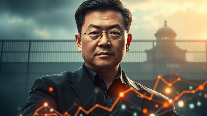 Changpeng Zhao (CZ) confidently looking towards a bright future, symbolizing a Bitcoin News driven crypto breakthrough after recent legal challenges.