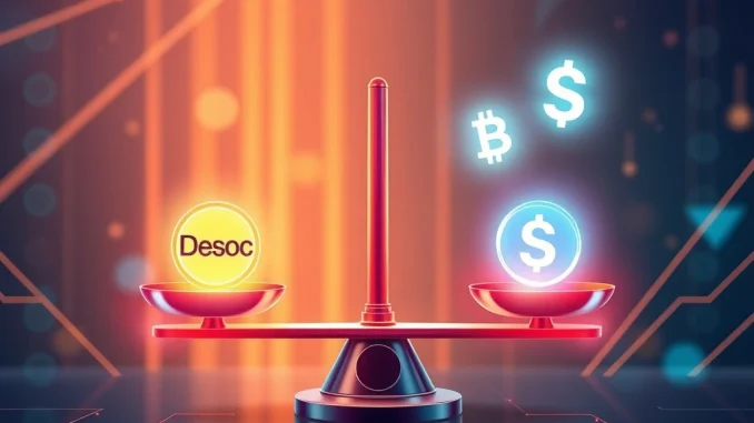 DeSoc's Revolutionary Ascent: Creator-First Model Outshines BNB Gains and SOL Rally in July 2025 DeSoc platform's logo prominently displayed on a digital scale, outweighing BNB and SOL, symbolizing its rising influence in the crypto space.