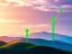 A Dogecoin price chart showing a double bottom pattern, signaling a potential 77% Dogecoin rally from $0.26.