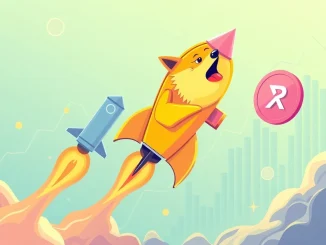 Visualizing Dogecoin news with a surging DOGE price, contrasted by the rapid ascent of Remittix presale, showcasing current altcoin performance.