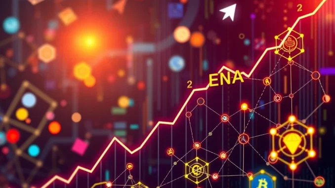 Chart showing ENA's explosive price surge driven by strategic blockchain interoperability and decentralized governance advancements.