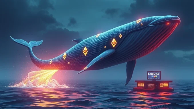 An ETH whale making a significant crypto withdrawal, symbolizing a strategic holding decision away from an exchange.