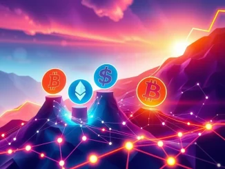 Charts and digital symbols representing Ethereum, BlockDAG, Solana, and Cardano, illustrating their surge in the crypto market.
