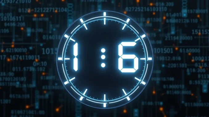 Ethereum block generation time reduction concept with digital countdown