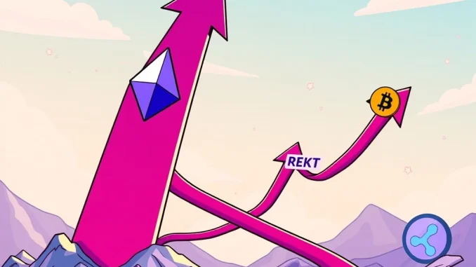 Visualizing robust Ethereum ETF inflows and surging meme tokens REKT and PENGU defying a broader crypto market slump.