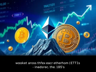 Chart showing the surge in Ethereum ETF inflows, representing robust institutional investment and the growing market cap share of ETH.