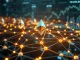 A digital visualization of massive ETH transfers on the Ethereum blockchain, signaling renewed institutional investor interest.