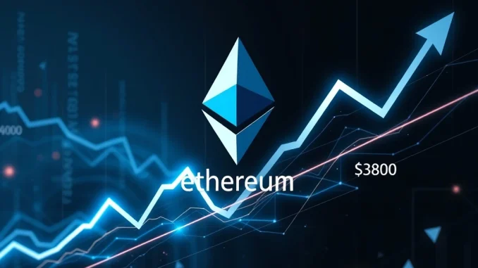 Chart illustrating Ethereum liquidation risks at $4,000 and $3,800, highlighting potential market volatility based on Coinglass data.
