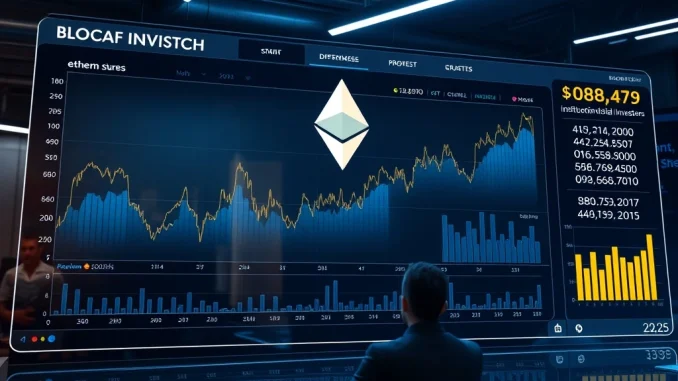 Ethereum price surge and institutional investment dashboard