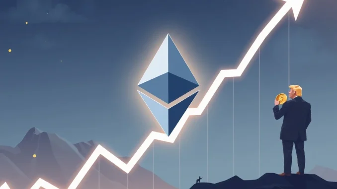 Astounding Ethereum News: Trump-Linked WLFI's $30M ETH Accumulation Fuels Market Optimism A chart showing an ETH price surge, symbolizing WLFI's significant Ethereum News investment and market confidence.