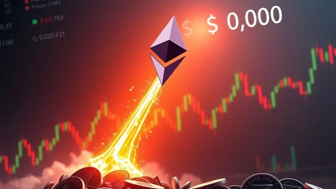 Chart showing Ethereum price breaking resistance, symbolizing a potential $4,000 breakout fueled by supply reduction and positive market sentiment.