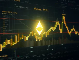 Ethereum price chart showing consolidation, with indicators for declining crypto derivatives volume and open interest.