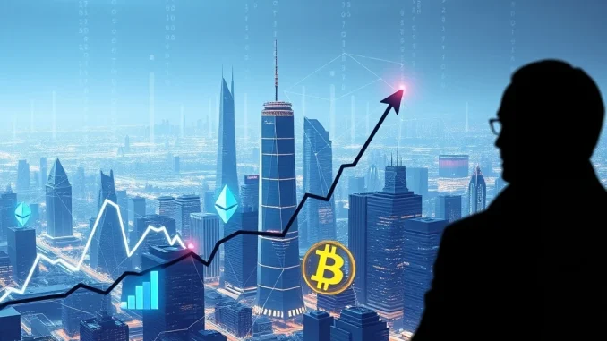 Illustrates the bullish Ethereum price prediction and Bitcoin's potential surge, driven by institutional crypto adoption and market dynamics.