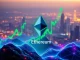 Charts showing rising Ethereum price, fueled by ETH ETF inflows and strong market sentiment, indicating a bullish outlook.
