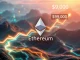 A digital representation of the Ethereum price surge, showing ETH reaching an astonishing $9,000 target fueled by strong demand.