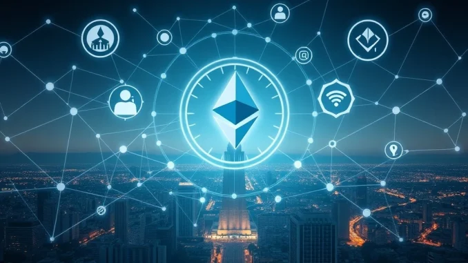 Abstract digital network representing advanced Ethereum privacy and blockchain decentralization discussed at the Cypherpunk Congress.