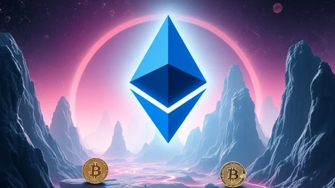 Ethereum symbol glowing brightly, signaling the start of altseason.