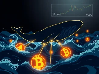 An illustration of a crypto whale making a massive DOGE leveraged bet, symbolizing high-stakes Dogecoin trading in recent Ethereum news.