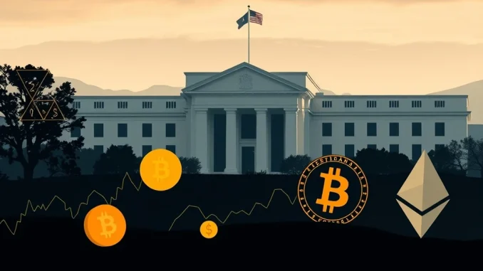 An illustration showing the potential impact of Fed rate cuts on cryptocurrency markets, highlighting economic outlook 2025.