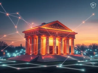 German bank NRW.BANK's groundbreaking €100M blockchain bond issuance on the Polygon network, symbolizing traditional finance embracing digital assets.