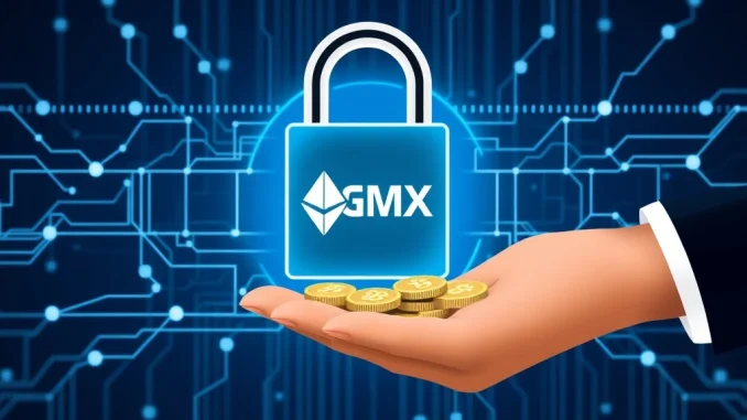 An illustration showing a GMX exploiter returning significant crypto assets, symbolizing a successful white-hat bounty agreement and enhanced blockchain security.