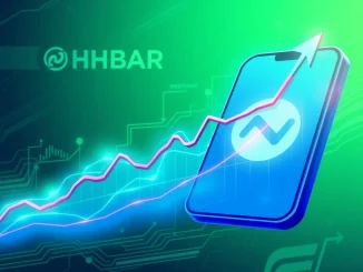 HBAR price chart showing a significant breakout, symbolizing Hedera Hashgraph's surge after its Robinhood listing.