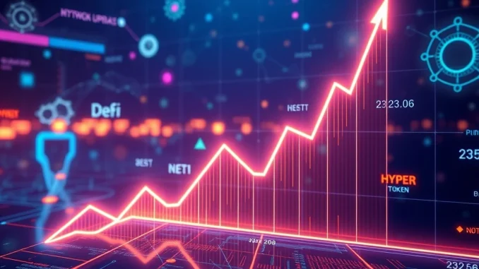 HYPER price surge chart displaying explosive growth due to recent protocol upgrades and thriving DeFi ecosystem. A visual representation of cryptocurrency market trends.