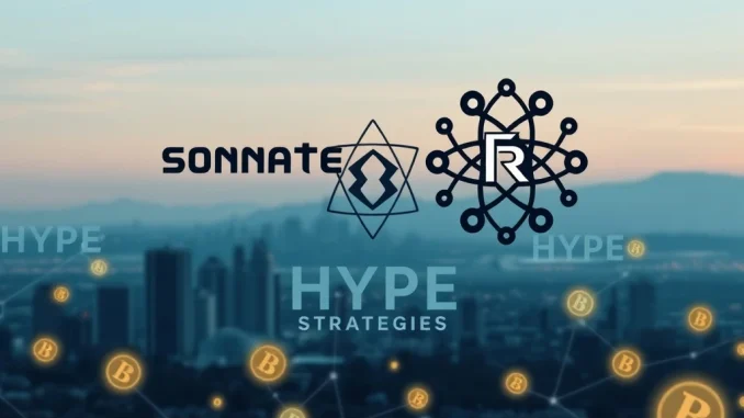 An illustration of the Hyperliquid Strategies merger, symbolizing the formation of a powerful crypto treasury company.