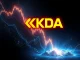 KDA token price graph showing a sharp decline amid market volatility