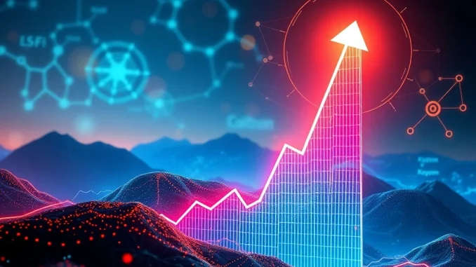 A chart illustrating the dramatic KNC price surge, symbolizing Kyber Network's growth and enhanced utility within the DeFi ecosystem.