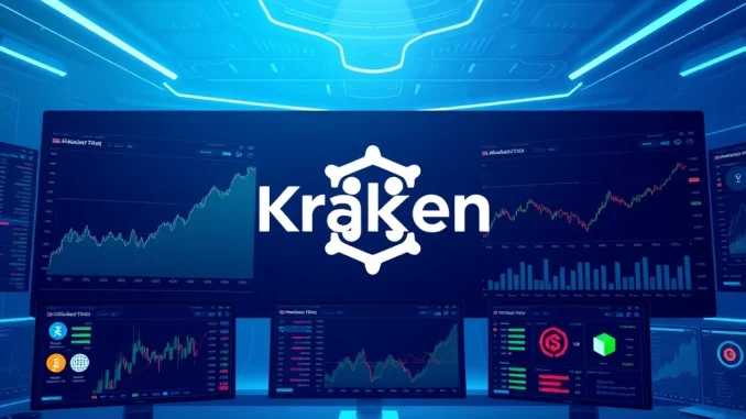 Kraken Q2 revenue growth shown through digital trading dashboard with crypto and traditional assets