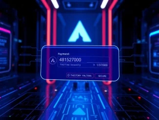 A successful Lynq Avalanche transaction depicted on a secure digital ledger, symbolizing the advancement of institutional crypto payments.