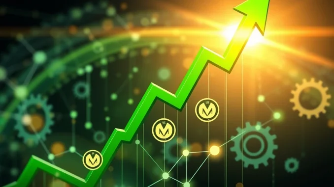 Chart showing MAV token's dramatic price surge, symbolizing strategic blockchain developments.