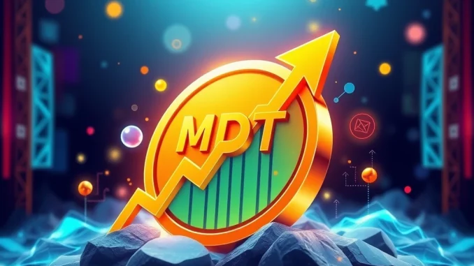 MDT token chart showing a dramatic 431% cryptocurrency surge, symbolizing rapid growth from product launches and community engagement.