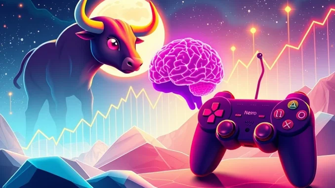 Visualizing the powerful meme coin surge led by MoonBull, Neiro, and Notcoin, driving AI and DeFi innovation in the 2025 crypto market.