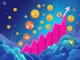 A visual representation of the significant memecoin market cap growth, showing a rising trend and popular memecoin symbols.
