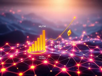 A visual representation of Mutuum Finance (MUTM) gaining significant DeFi momentum, mirroring Ethereum's early growth, with a focus on its successful presale.