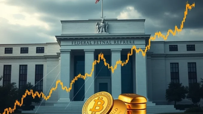 PCE Inflation Surges 0.3% in June: Fed Holds Rates Steady as Bitcoin and Gold React Federal Reserve and Bitcoin chart showing PCE inflation impact