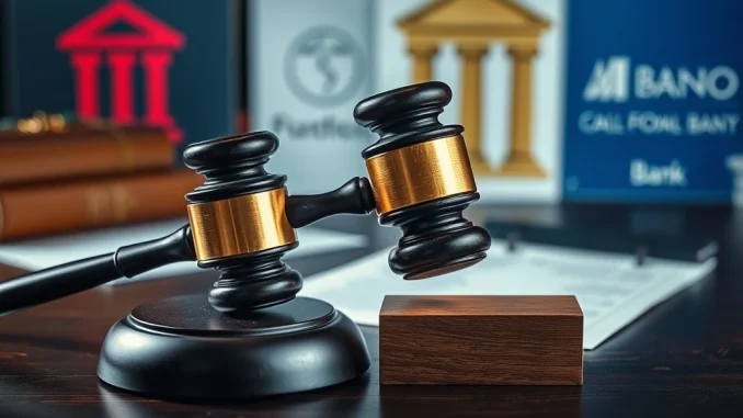 Shocking Ponzi Scheme Lawsuit: Three US Banks Accused of Negligence in Massive Financial Fraud A gavel and financial documents symbolizing the serious Ponzi scheme lawsuit against banks accused of negligence.