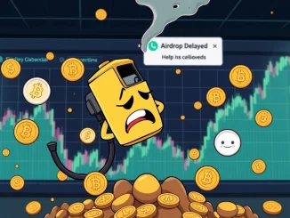 An illustration of the PUMP Token price dramatically falling on a chart, symbolizing the recent market crash due to airdrop delays.