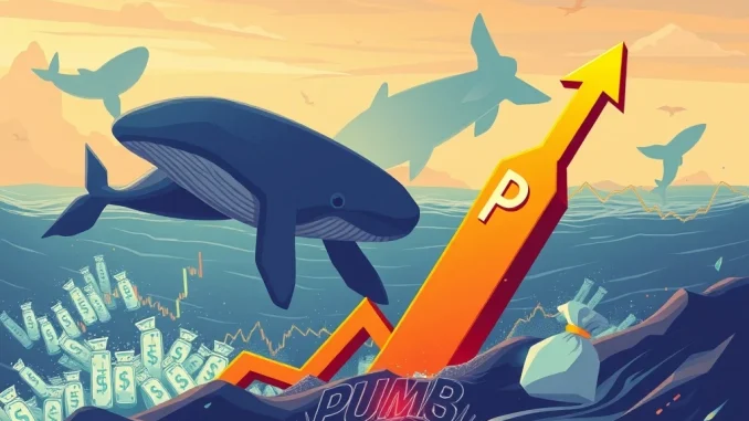 A visual representation of the PUMP Token price dramatically falling due to massive whale dumping, illustrating the market's volatility and investor impact.