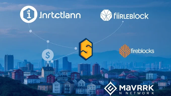 A digital representation of real estate tokenization with blockchain elements, symbolizing MultiBank.io's new platform.