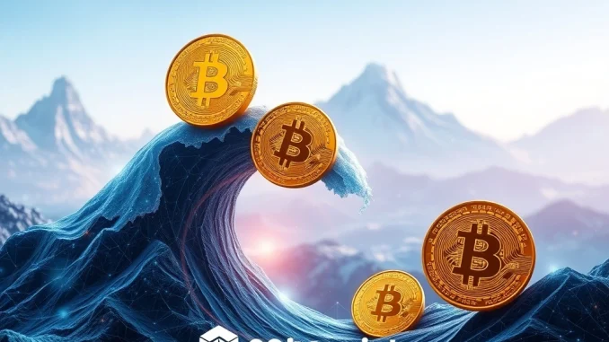 Remixpoint's bold Bitcoin acquisition strategy visualized with digital coins