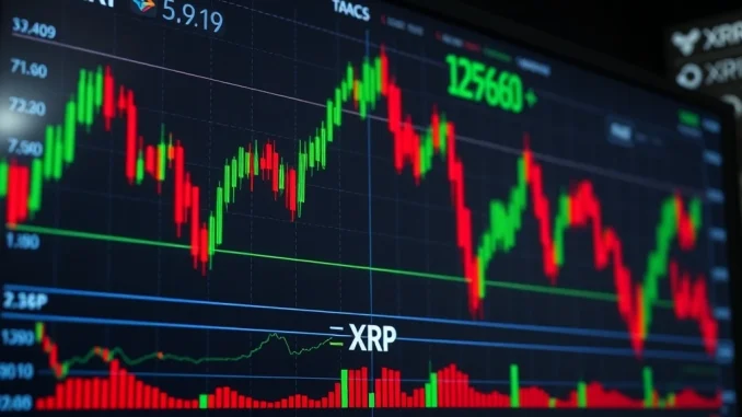 Ripple XRP: Unveiling Crucial 24-Hour Technical Insights A detailed chart showing Ripple XRP price movements and technical indicators, illustrating key support and resistance levels for traders.