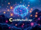 A conceptual image illustrating RUVI AI's rapid growth and the impact of its CoinMarketCap partnership on token value.