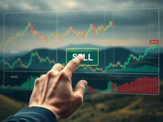 An investor making a strategic decision to sell crypto, illustrating key market signals and profit taking.