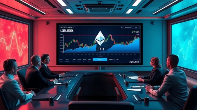 SharpLink Gaming executives strategizing over Ethereum investment charts